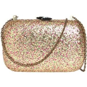 Serpui Marie Glitter Minaudiere -- Gold Clutch